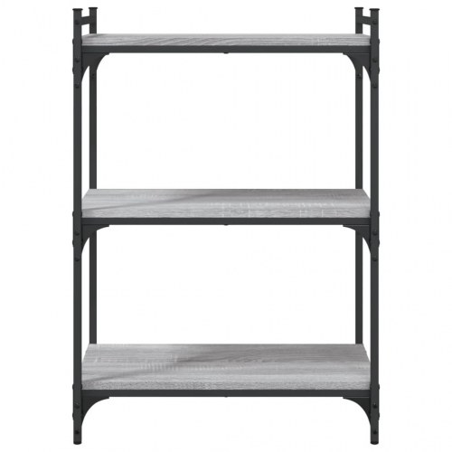 Bogreol 60×30×86 cm med 3 hylder - grå sonoma-eg