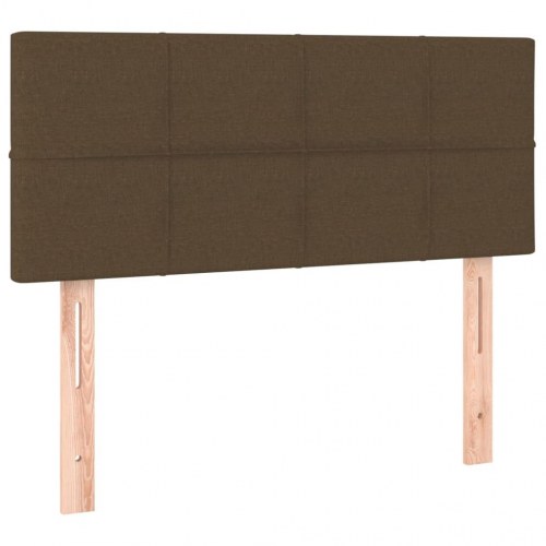 Kontinentalseng med madras 100 × 200 cm - stof, mørkebrun