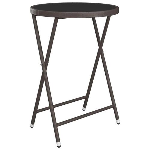 Bistrosæt til haven 3 dele polyrattan og hærdet glas brun