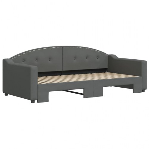 Daybed med udtræk 90x190 cm stof mørkegrå