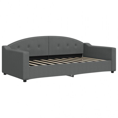 Daybed med udtræk 90x190 cm stof mørkegrå