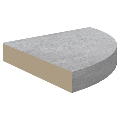 Hjørnehylder - 4 stk. 35×35×3,8 cm i MDF, betongrå