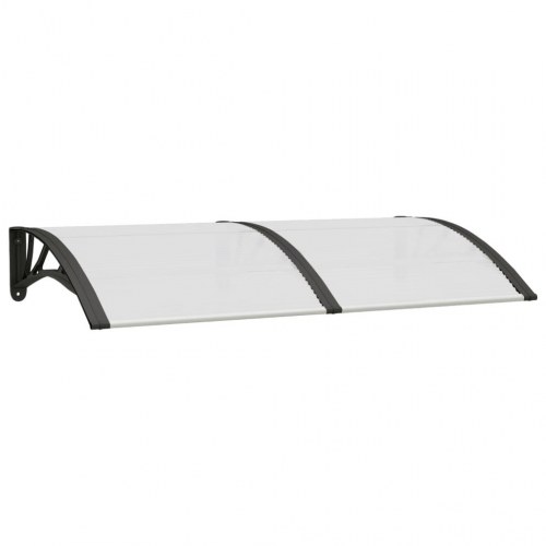 Dørbaldakin 150x75 cm polycarbonat sort og transparent