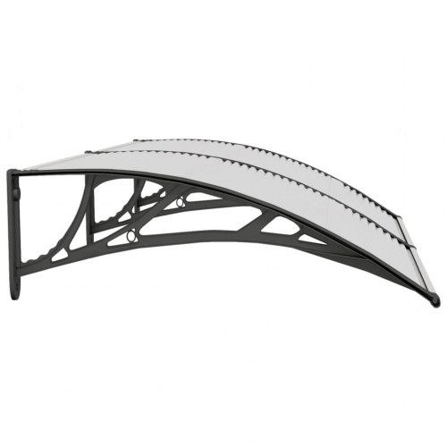 Dørbaldakin 150x75 cm polycarbonat sort og transparent