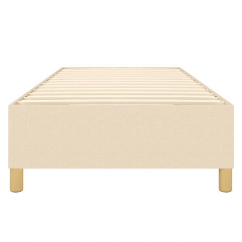 Boxspring sengeramme 90×200 cm - stof, cremefarvet