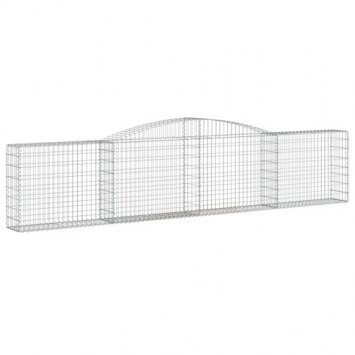 Buede gabionkurve 4 stk. 400x30x80/100 cm galvaniseret jern