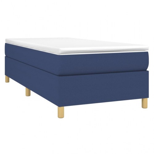 Boxspring sengeramme 90x200 cm i stof - blå