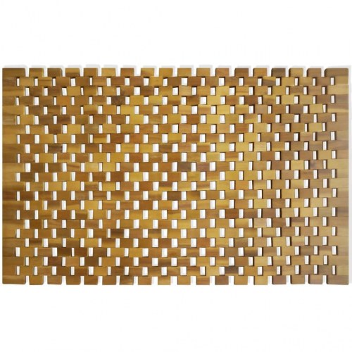 Bademåtte akacietræ 80 x 50 cm mosaik