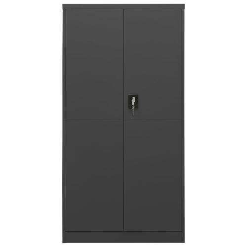 Skab med lås 90x40x180 cm stål antracitgrå