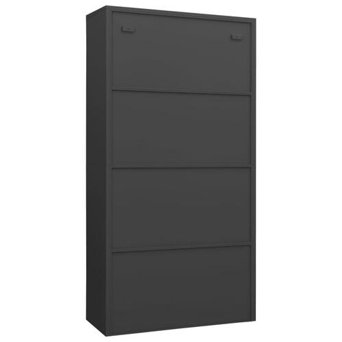 Skab med lås 90x40x180 cm stål antracitgrå
