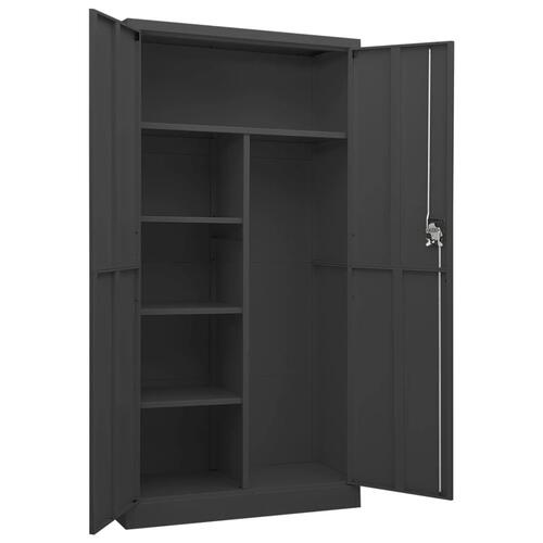 Skab med lås 90x40x180 cm stål antracitgrå