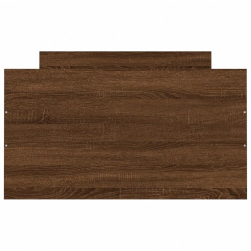 Sengeramme med sengegavl og fodgærde 90x190 cm brunt egetræ