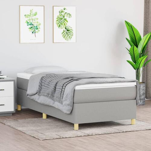 Sengeramme uden madras Lysegrå 100x200 cm Stof