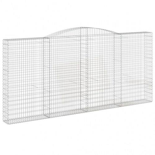 Buede gabionkurve - 6 stk. 400×30×180/200 cm i galvaniseret jern