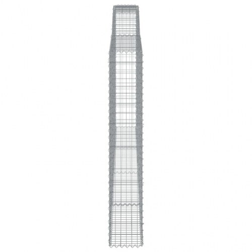 Buede gabionkurve - 6 stk. 400×30×180/200 cm i galvaniseret jern