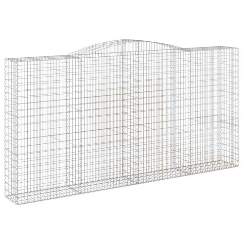 Buede gabionkurve - 5 stk. 400×50×200/220 cm i galvaniseret jern