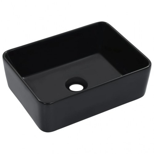 Rektangulær håndvask i keramik 40 × 30 × 13 cm - sort