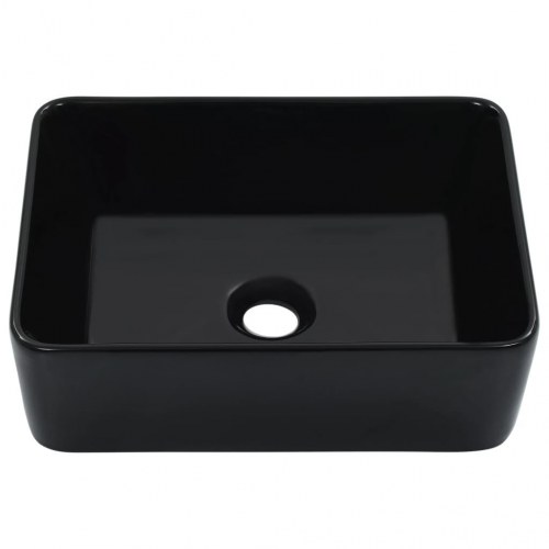 Rektangulær håndvask i keramik 40 × 30 × 13 cm - sort