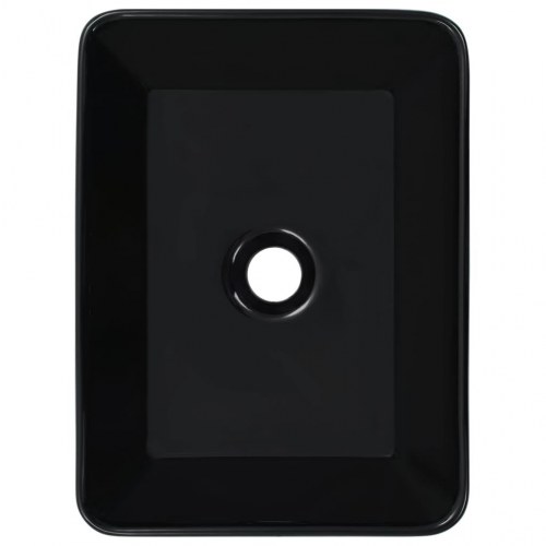 Rektangulær håndvask i keramik 40 × 30 × 13 cm - sort