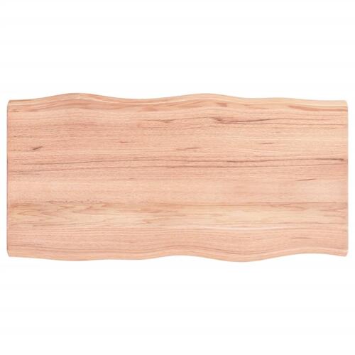 Bordplade 80x40x(2-4) cm naturlig kant behandlet træ lysebrun