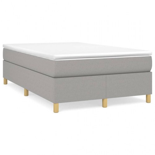 Boxspring sengeramme i stof - lysegrå 120×200 cm