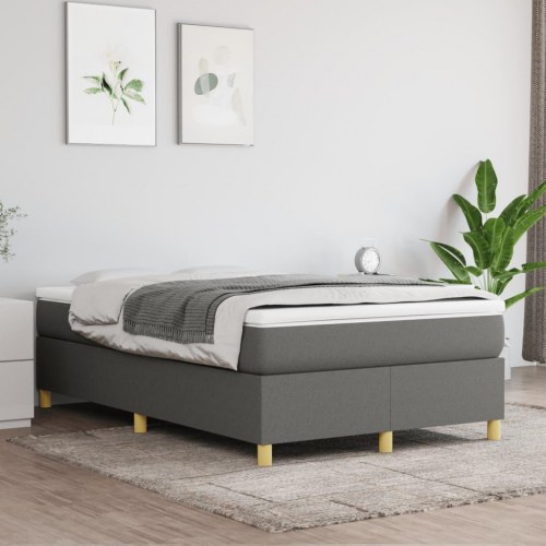 Boxspring sengeramme i stof - mørkegrå 120 x 200 cm