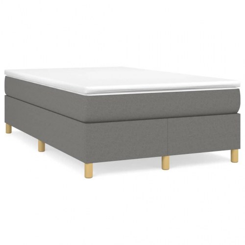 Boxspring sengeramme i stof - mørkegrå 120 x 200 cm