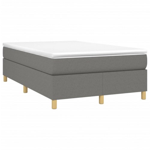 Boxspring sengeramme i stof - mørkegrå 120 x 200 cm
