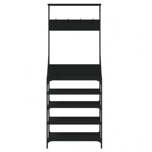 Tøjstativ med skoopbevaring 70 x 34 x 184 cm - sort