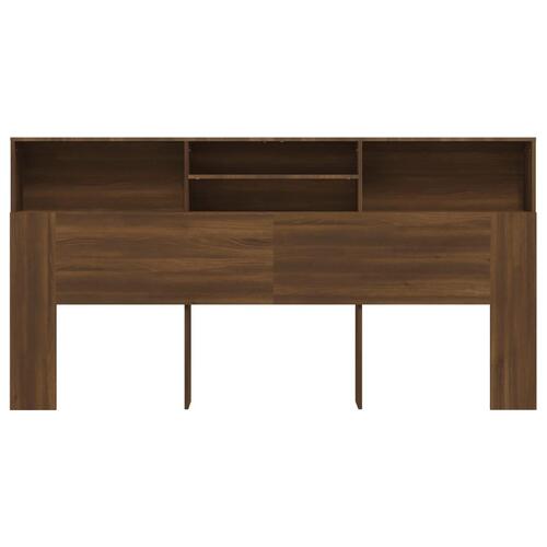 Sengegavl med opbevaring 200x19x103,5 cm brun egetræsfarve