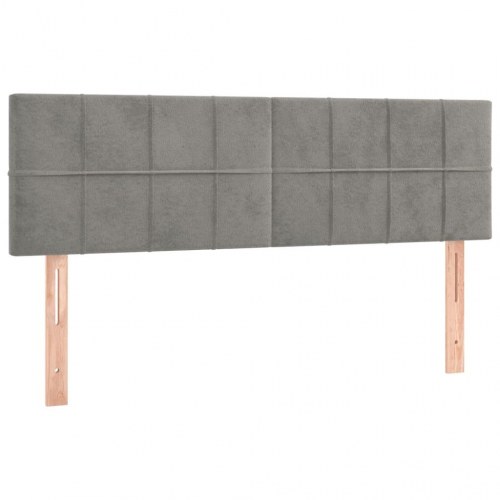 Kontinentalseng med madras 140×190 cm - fløjl, lysegrå