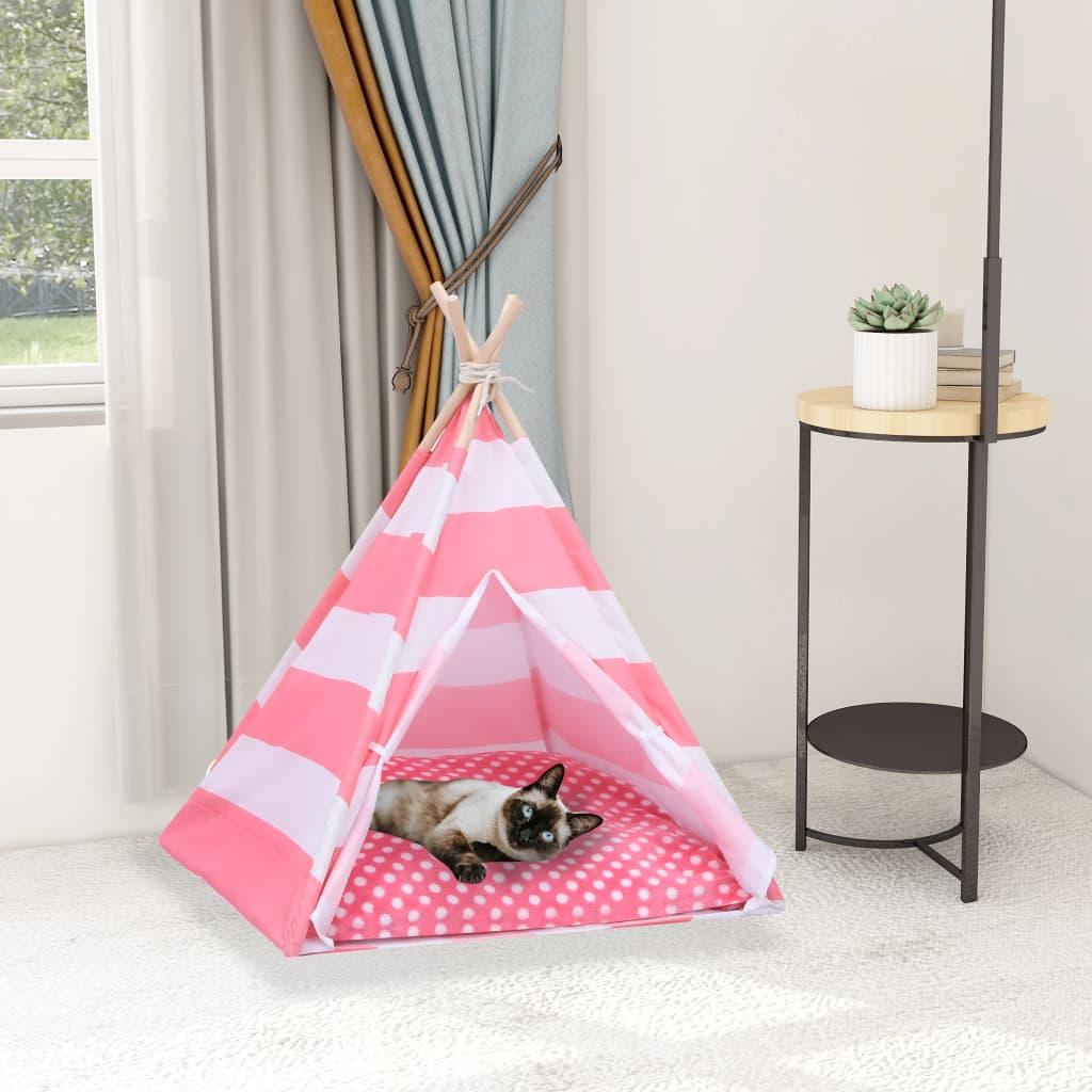 Kattetelt 60x60x70 cm med bærepose polyester stribet