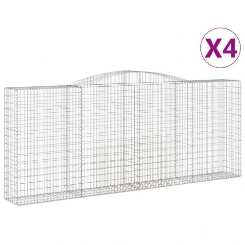 Buede gabionkurve - 4 stk. 400×50×160/180 cm i galvaniseret jern