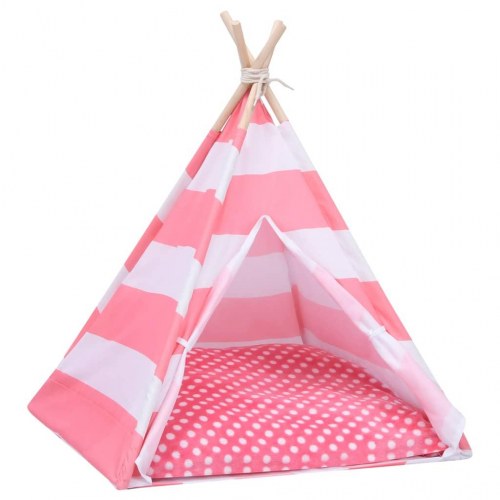 Kattetelt 60x60x70 cm med bærepose polyester stribet