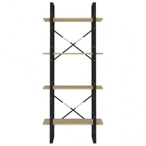 Bogreol med 4 hylder 60x30x140 cm konstrueret træ sonoma-eg