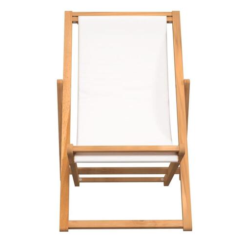 Dækstol 56x105x96 cm teak cremefarvet