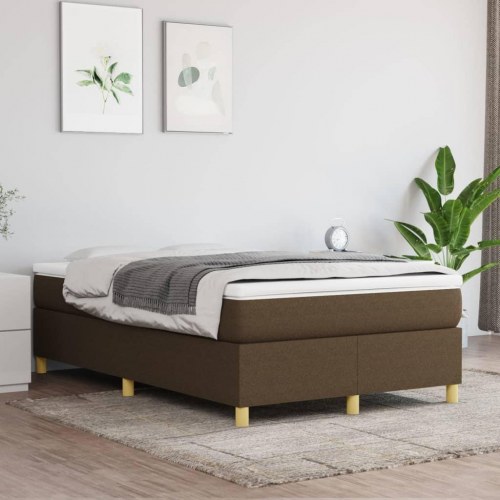Boxspring sengeramme i stof - mørkebrun 120×200 cm