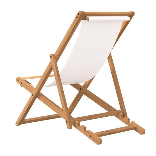Dækstol 56x105x96 cm teak cremefarvet