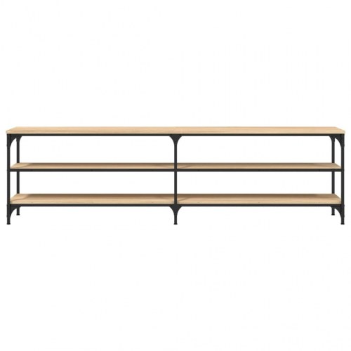 Tv-bord 180x30x50 cm konstrueret træ og metal sonoma-eg