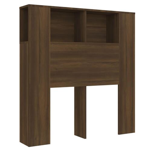 Sengegavl med opbevaring 100x18,5x104,5 cm brun egetræ
