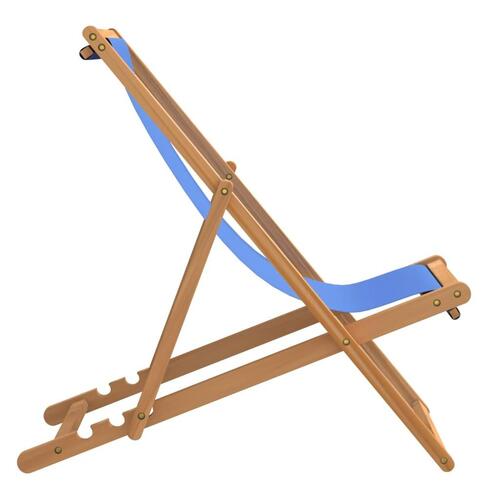 Dækstol 56x105x96 cm teak blå