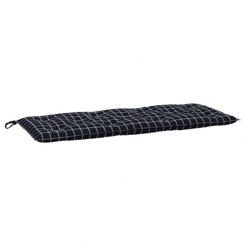 Hynde til havebænk 120×50×7 cm - ternet sort oxfordstof