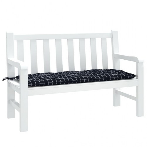 Hynde til havebænk 120×50×7 cm - ternet sort oxfordstof