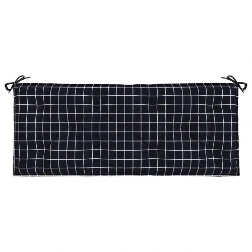 Hynde til havebænk 120×50×7 cm - ternet sort oxfordstof