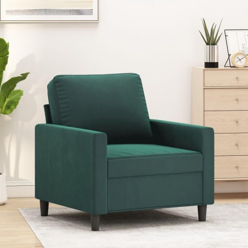Lænestol i velour - 60 cm sæde, mørkegrøn