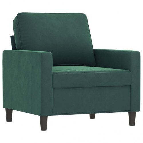 Lænestol i velour - 60 cm sæde, mørkegrøn