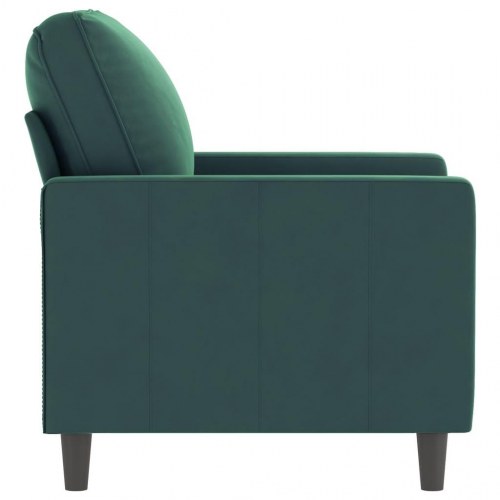 Lænestol i velour - 60 cm sæde, mørkegrøn