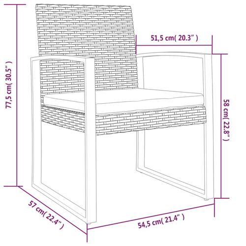 Havestole 2 stk. PP og rattan sort