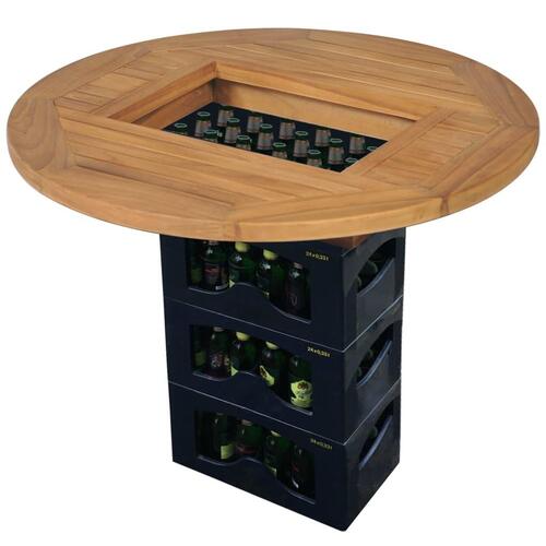Ølkassebordplade teak 70 cm