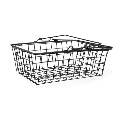 Trådkurv Quid Ebano Metal Stål 30 x 23 x 10,5 cm